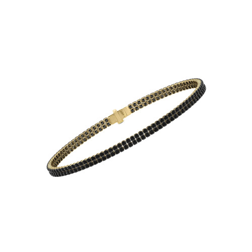 Double Line Ultra Light Tennis Bracelet in Black Diamond (1.50mm)