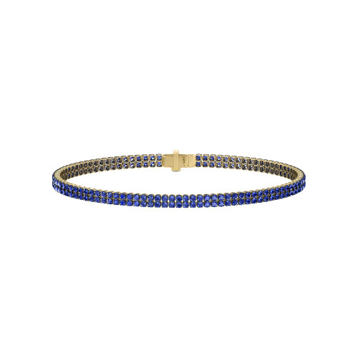 Double Line Ultra Light Tennis Bracelet in Blue Sapphire (1.50mm)