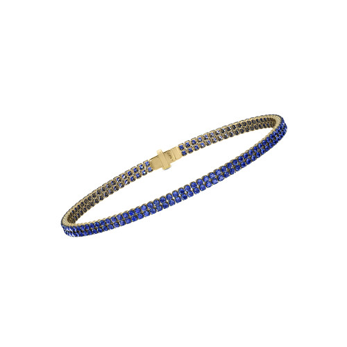 Double Line Ultra Light Tennis Bracelet in Blue Sapphire (1.50mm)