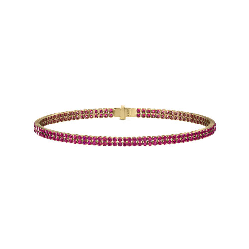 Double Line Ultra Light Tennis Bracelet in Ruby (1.50mm)