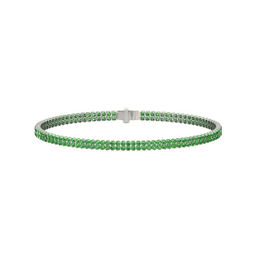 Double Line Ultra Light Tennis Bracelet in Tsavorite (1.50mm)