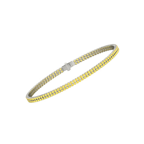 Double Line Ultra Light Tennis Bracelet in Yellow Sapphire (1.50mm)