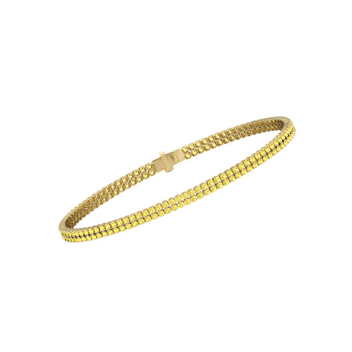 Double Line Ultra Light Tennis Bracelet in Yellow Sapphire (1.50mm)