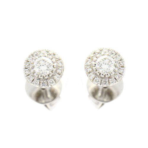 Classic Diamond Halo Stud Earrings