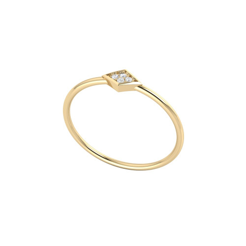 Dainty Rhombus Shaped Diamond Ring