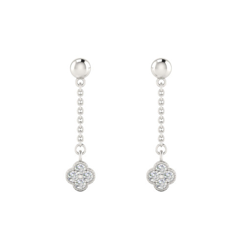 Mini Diamond Clover Earrings