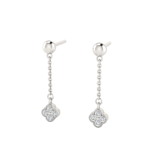 Mini Diamond Clover Earrings