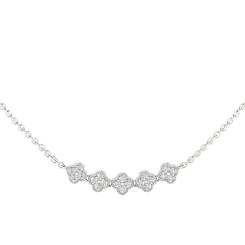 Five Clover Diamond Necklace