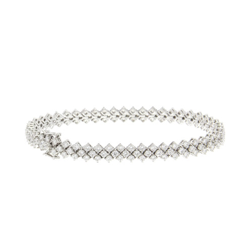 Triple Row Prong Set Diamond Bracelet