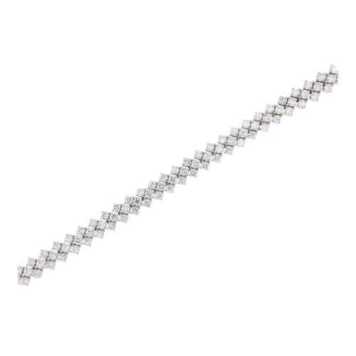 Triple Row Prong Set Diamond Bracelet