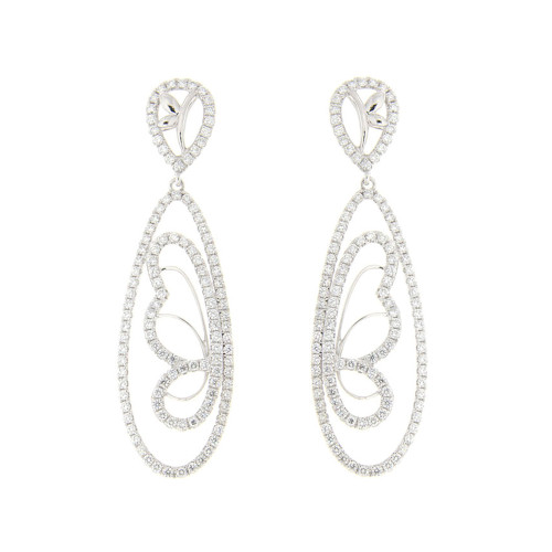 Twin Butterfly Diamond and Gold Earrings