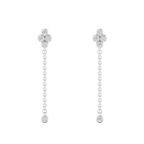 Pebble Lariat and Drop Diamond Earrings