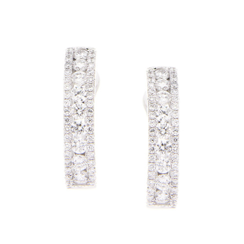 White Gold Round Earrings