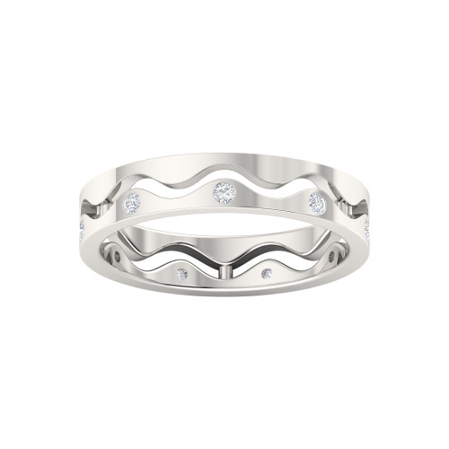 Gentle Wave Diamond Dot Ring