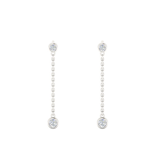 Bezel Drop Diamond Earrings