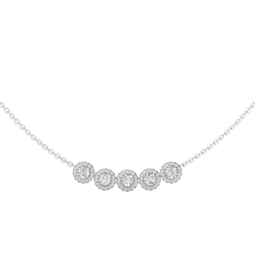 Gold and Diamond Halo Necklace