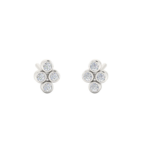 Mini Four Bezel Diamond Studs