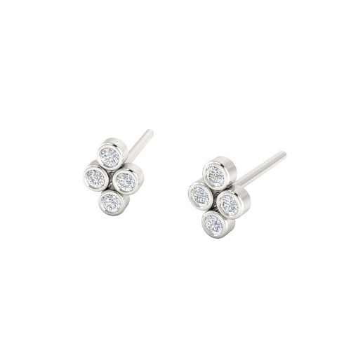 Mini Four Bezel Diamond Studs