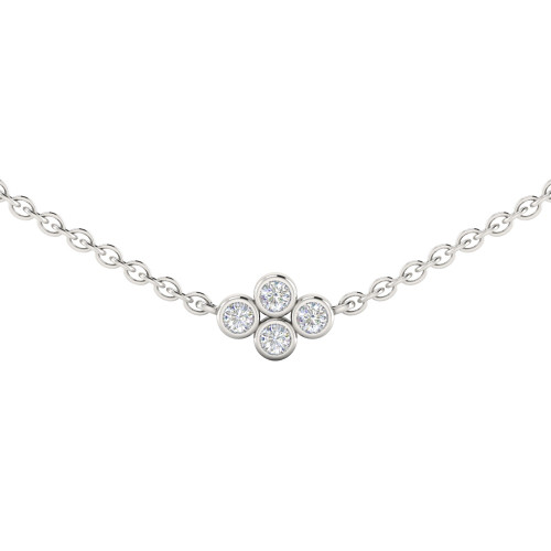 Mini Four Bezel Diamond Necklace