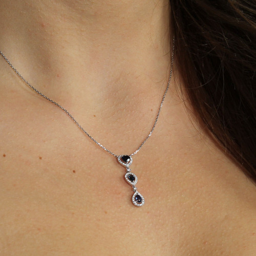 Contemporary Heart & Teardrop Necklace