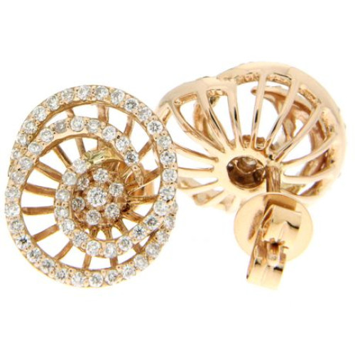 Spiral Galaxy Gold and  Diamond Ear studs