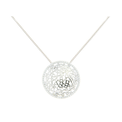 Galaxy Diamond & Gold Round Pendant (18K)