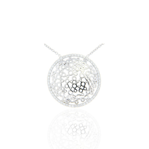 Galaxy Diamond & Gold Round Pendant (18K)